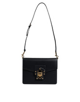 Dolce & Gabbana Black Calfskin Leather Shoulder Strap Bag